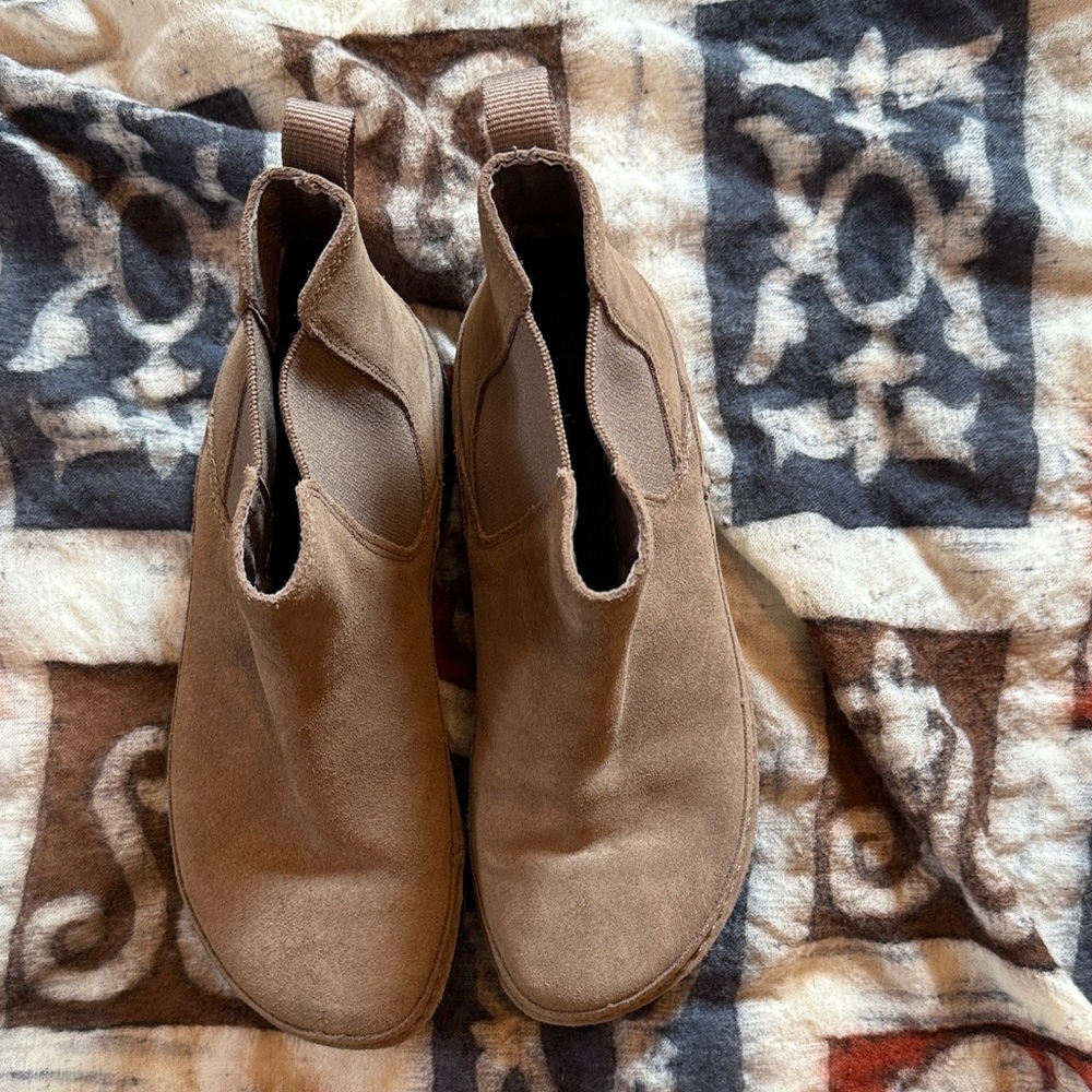 Chaco Tan Suede Chelsea Boots